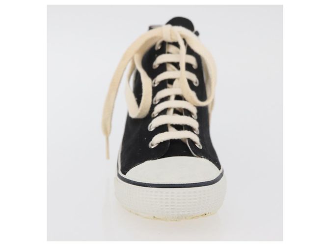 Sneakers Alte CHANEL Tela Nera Bianca A01852 CC Auth SW2298A Nero Bianco - vista 11