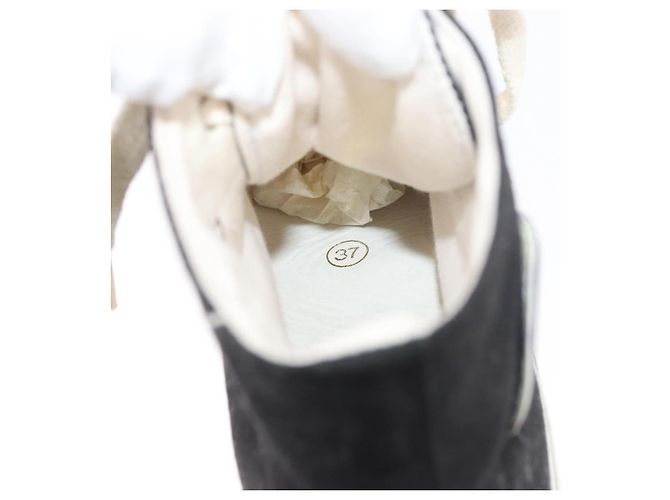 Sneakers Alte CHANEL Tela Nera Bianca A01852 CC Auth SW2298A Nero Bianco - vista 18