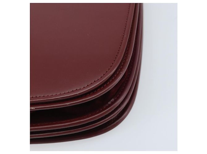 Borsa a Spalla Cartier in Pelle Bordeaux Oro Auth ki6589 D'oro Bordò - vista 10