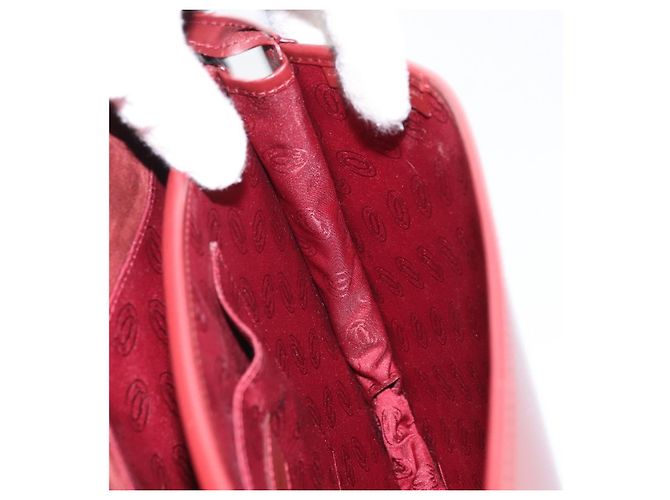 Borsa a Spalla Cartier in Pelle Bordeaux Oro Auth ki6589 D'oro Bordò - vista 17