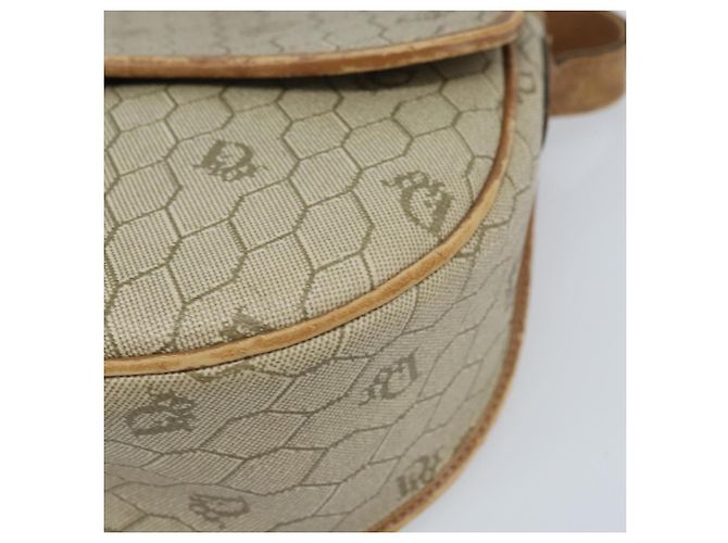 Borsa a spalla in tela a nido d'ape PVC beige oro Auth BAZ416 Christian Dior - vista 10