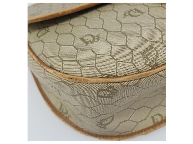 Borsa a spalla in tela a nido d'ape PVC beige oro Auth BAZ416 Christian Dior - vista 11