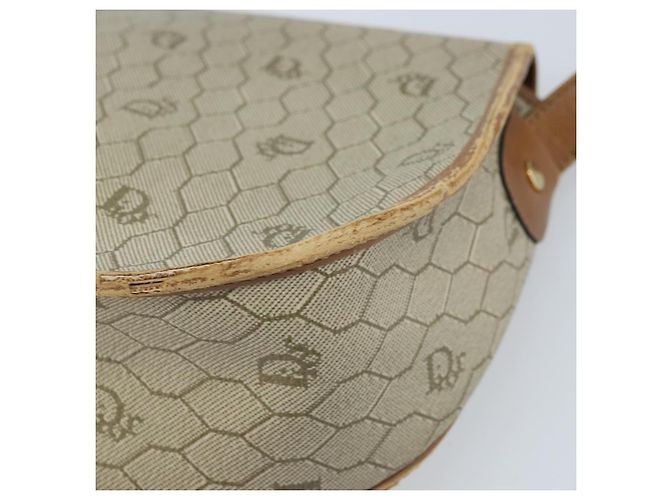 Borsa a spalla in tela a nido d'ape PVC beige oro Auth BAZ416 Christian Dior - vista 12