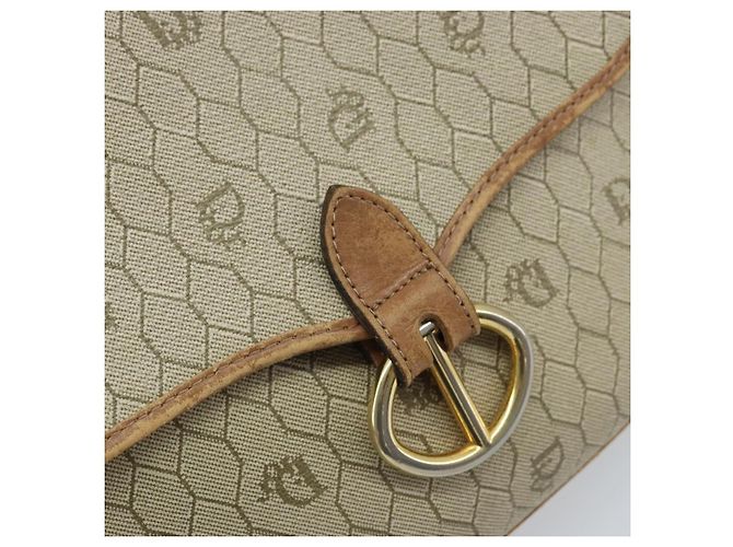 Borsa a spalla in tela a nido d'ape PVC beige oro Auth BAZ416 Christian Dior - vista 14
