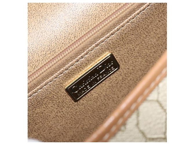 Borsa a spalla in tela a nido d'ape PVC beige oro Auth BAZ416 Christian Dior - vista 16