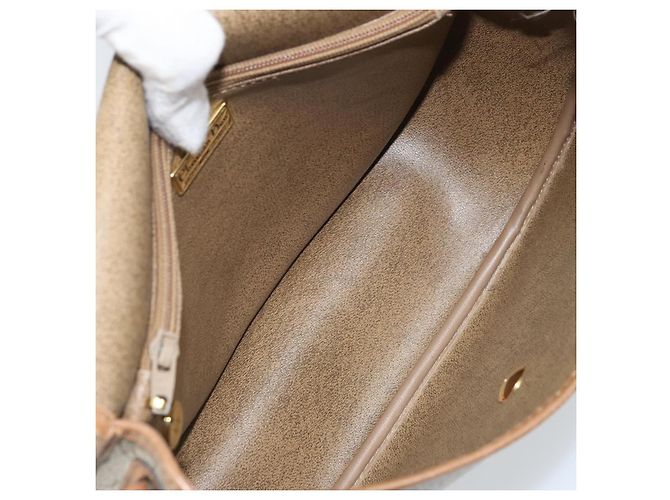 Borsa a spalla in tela a nido d'ape PVC beige oro Auth BAZ416 Christian Dior - vista 17