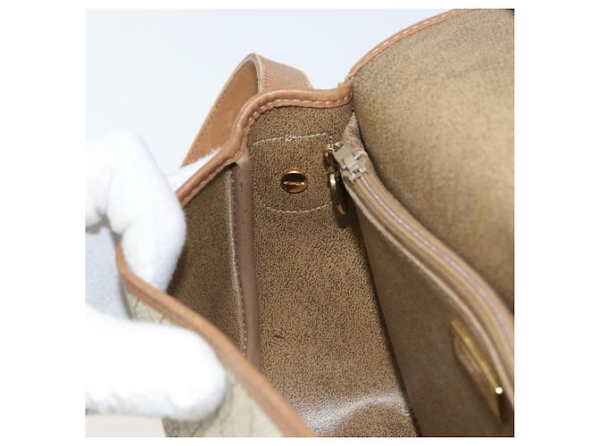 Borsa a spalla in tela a nido d'ape PVC beige oro Auth BAZ416 Christian Dior - vista 19