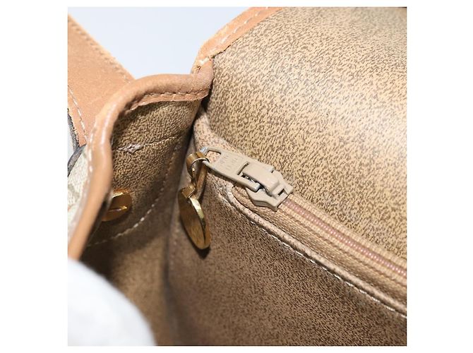 Borsa a spalla in tela a nido d'ape PVC beige oro Auth BAZ416 Christian Dior - vista 20