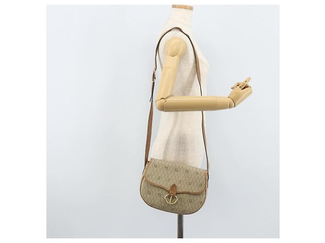 Borsa a spalla in tela a nido d'ape PVC beige oro Auth BAZ416 Christian Dior - vista 22
