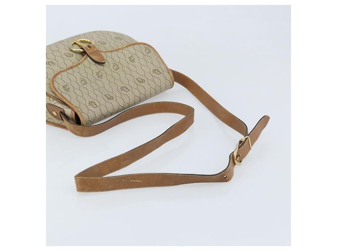 Borsa a spalla in tela a nido d'ape PVC beige oro Auth BAZ416 Christian Dior - vista 7