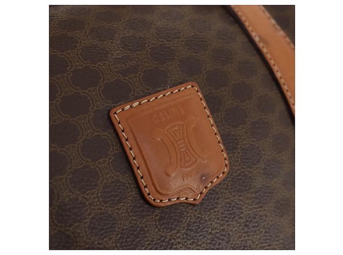 Céline Borsa Boston in tela Macadam CELINE in pelle PVC marrone oro Auth YKZ788 D'oro - vista 17