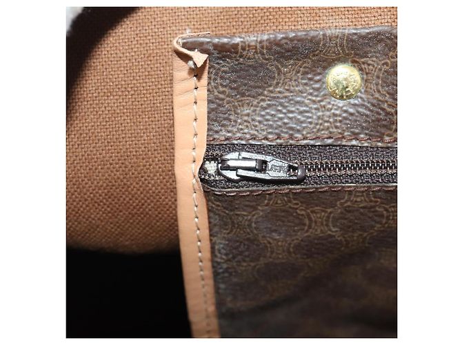 Céline Borsa Boston in tela Macadam CELINE in pelle PVC marrone oro Auth YKZ788 D'oro - vista 21