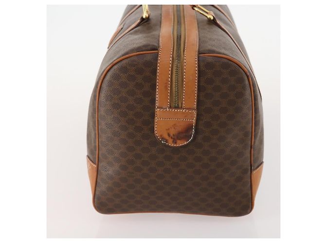 Céline Borsa Boston in tela Macadam CELINE in pelle PVC marrone oro Auth YKZ788 D'oro - vista 3