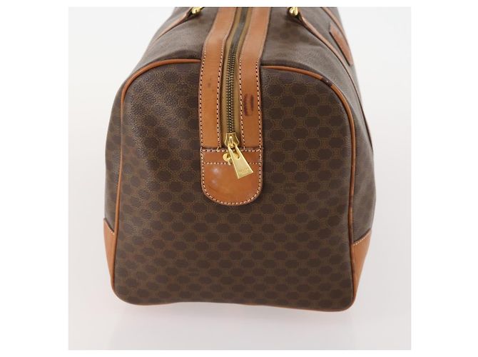 Céline Borsa Boston in tela Macadam CELINE in pelle PVC marrone oro Auth YKZ788 D'oro - vista 4