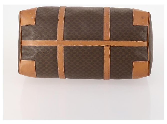 Céline Borsa Boston in tela Macadam CELINE in pelle PVC marrone oro Auth YKZ788 D'oro - vista 5
