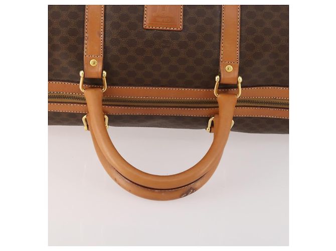 Céline Borsa Boston in tela Macadam CELINE in pelle PVC marrone oro Auth YKZ788 D'oro - vista 7