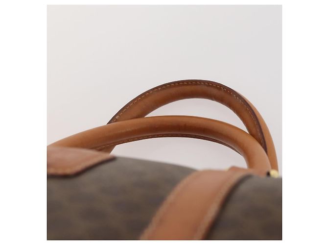 Céline Borsa Boston in tela Macadam CELINE in pelle PVC marrone oro Auth YKZ788 D'oro - vista 8