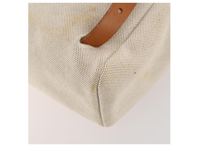 Hermès HERMES Herbag Ad PM Rucksack Canvas Leder 2in1 Beige Silber Auth 172481 - Ansicht 14
