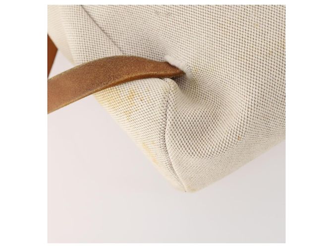Hermès HERMES Herbag Ad PM Rucksack Canvas Leder 2in1 Beige Silber Auth 172481 - Ansicht 15