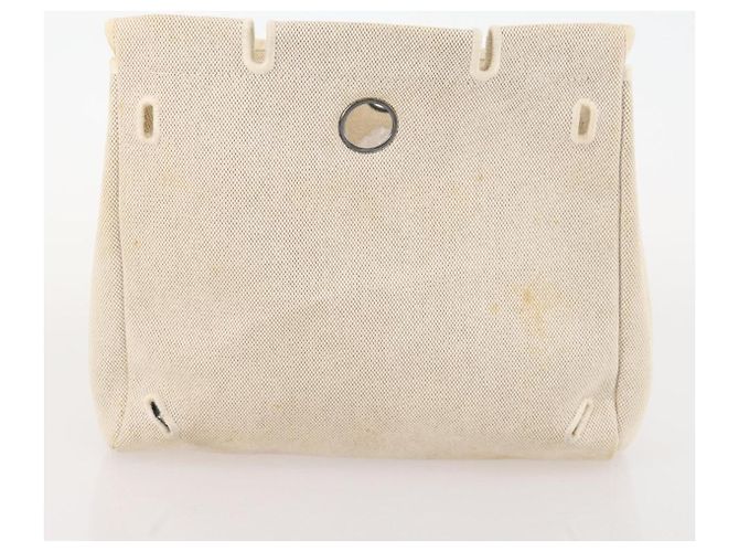 Hermès HERMES Herbag Ad PM Rucksack Canvas Leder 2in1 Beige Silber Auth 172481 - Ansicht 24
