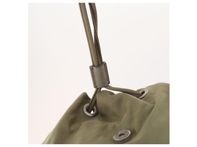PRADA Backpack Nylon Beige Silver Auth YKZ795 Silvery - view 20