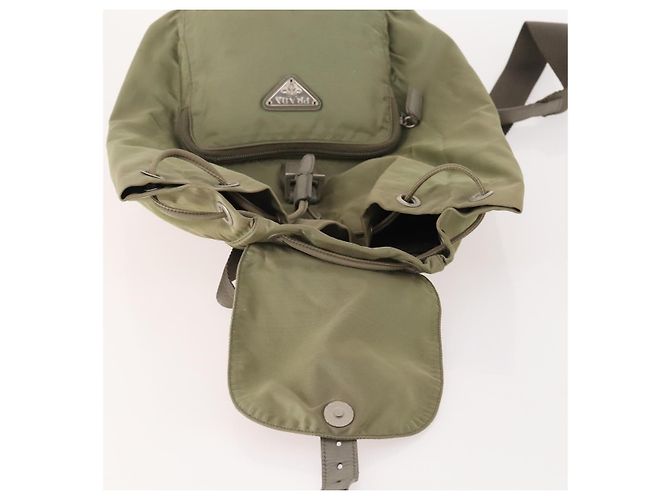 PRADA Backpack Nylon Beige Silver Auth YKZ795 Silvery - view 21