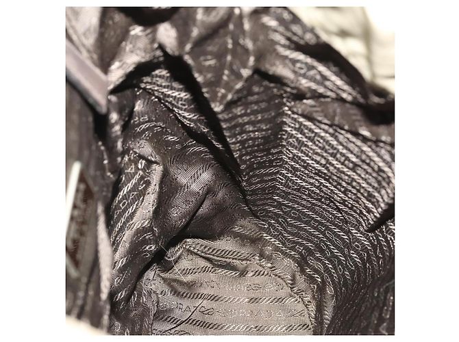 PRADA Backpack Nylon Beige Silver Auth YKZ795 Silvery - view 22