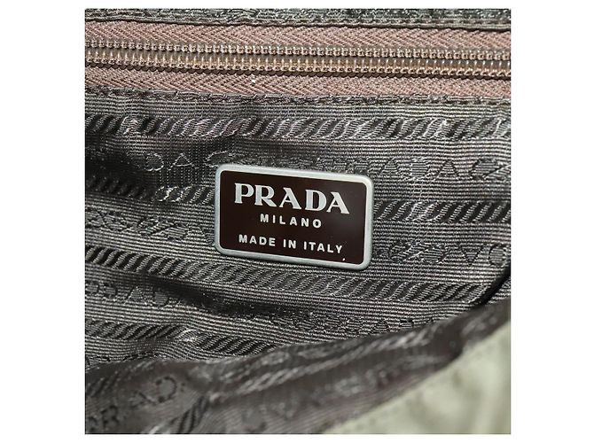 PRADA Backpack Nylon Beige Silver Auth YKZ795 Silvery - view 24