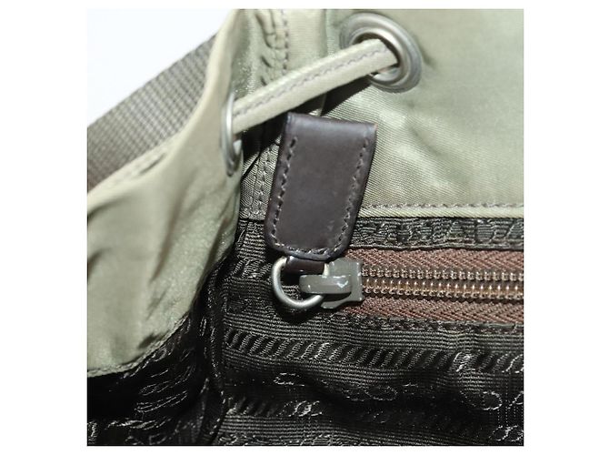 PRADA Backpack Nylon Beige Silver Auth YKZ795 Silvery - view 25