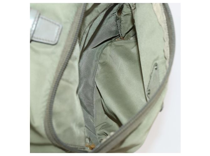 PRADA Backpack Nylon Beige Silver Auth YKZ795 Silvery - view 28