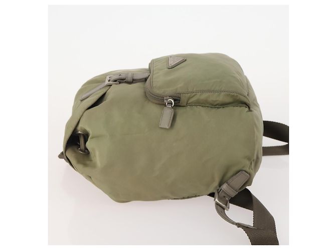 PRADA Backpack Nylon Beige Silver Auth YKZ795 Silvery - view 4