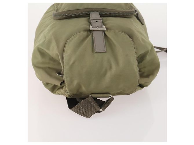 PRADA Backpack Nylon Beige Silver Auth YKZ795 Silvery - view 6