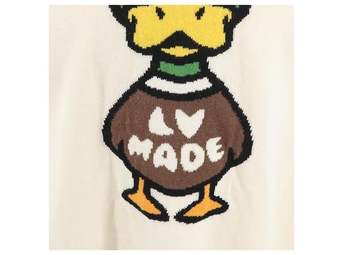 LOUIS VUITTON NIGO Intarsia Jacquard Pato Tejido de Algodón RM221M LV Auth BAZ829SAM Crudo - vista 4