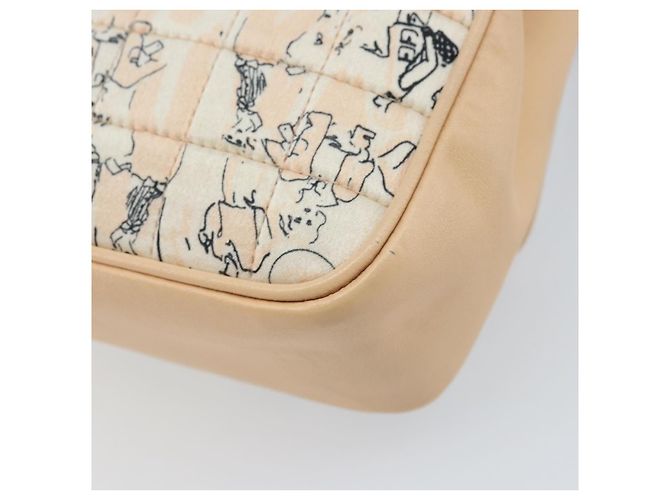 CHANEL Borsa a Spalla Choco Bar con Catena Satin Rosa Oro CC Auth ARZ748SAV D'oro - vista 12