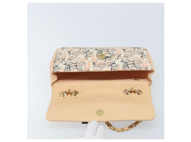 CHANEL Borsa a Spalla Choco Bar con Catena Satin Rosa Oro CC Auth ARZ748SAV D'oro - vista 15