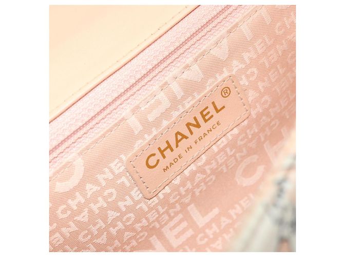 CHANEL Borsa a Spalla Choco Bar con Catena Satin Rosa Oro CC Auth ARZ748SAV D'oro - vista 16