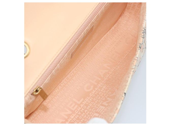 CHANEL Borsa a Spalla Choco Bar con Catena Satin Rosa Oro CC Auth ARZ748SAV D'oro - vista 17