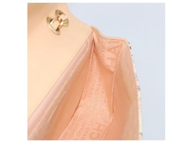 CHANEL Borsa a Spalla Choco Bar con Catena Satin Rosa Oro CC Auth ARZ748SAV D'oro - vista 18