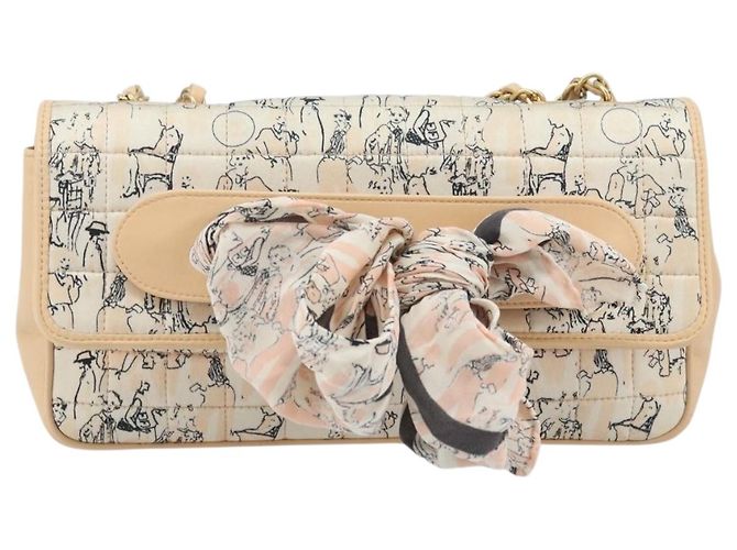 CHANEL Borsa a Spalla Choco Bar con Catena Satin Rosa Oro CC Auth ARZ748SAV D'oro - vista 2
