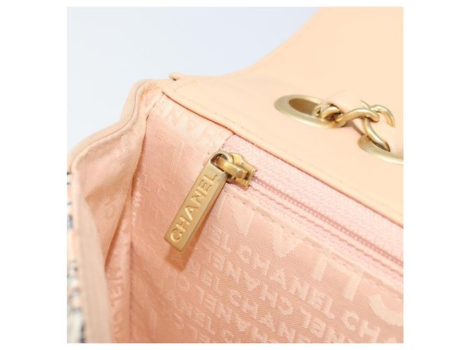 CHANEL Borsa a Spalla Choco Bar con Catena Satin Rosa Oro CC Auth ARZ748SAV D'oro - vista 20