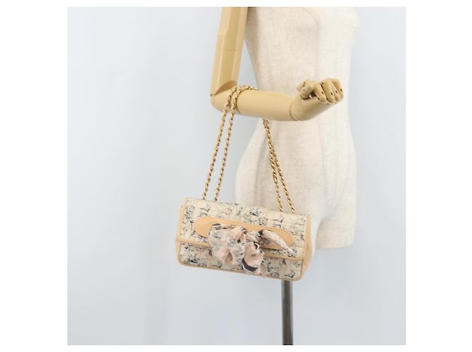 CHANEL Borsa a Spalla Choco Bar con Catena Satin Rosa Oro CC Auth ARZ748SAV D'oro - vista 23