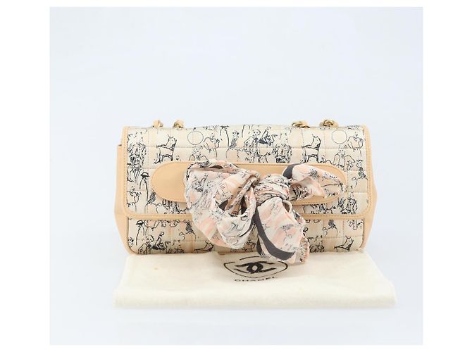 CHANEL Borsa a Spalla Choco Bar con Catena Satin Rosa Oro CC Auth ARZ748SAV D'oro - vista 24