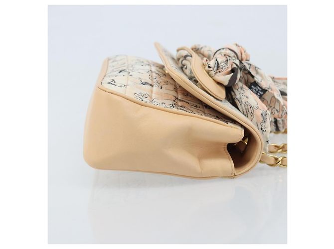 CHANEL Borsa a Spalla Choco Bar con Catena Satin Rosa Oro CC Auth ARZ748SAV D'oro - vista 4