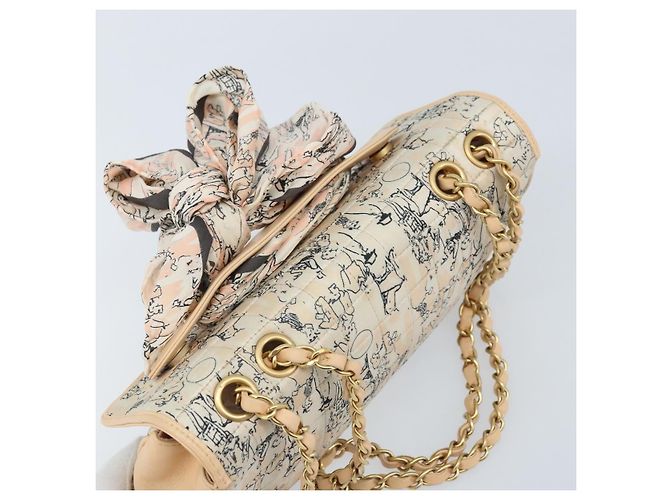 CHANEL Borsa a Spalla Choco Bar con Catena Satin Rosa Oro CC Auth ARZ748SAV D'oro - vista 6