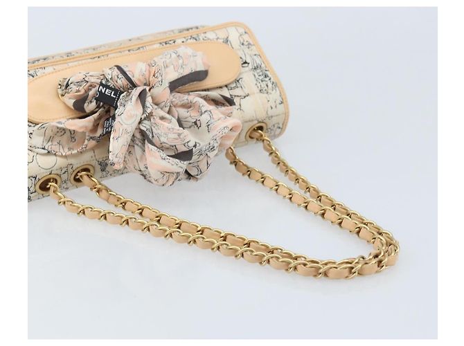 CHANEL Borsa a Spalla Choco Bar con Catena Satin Rosa Oro CC Auth ARZ748SAV D'oro - vista 7