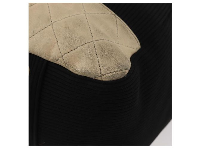 CHANEL Borsa Sportiva in Tela Nera Argento CC Auth mr2244 Nero - vista 11