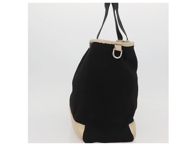 CHANEL Borsa Sportiva in Tela Nera Argento CC Auth mr2244 Nero - vista 5
