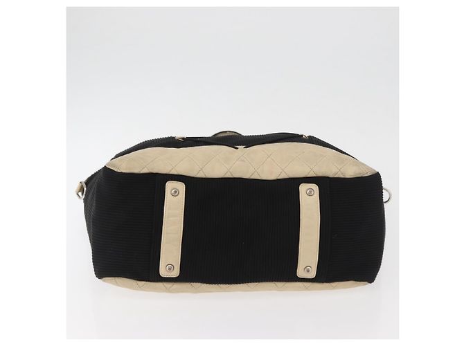 CHANEL Borsa Sportiva in Tela Nera Argento CC Auth mr2244 Nero - vista 9