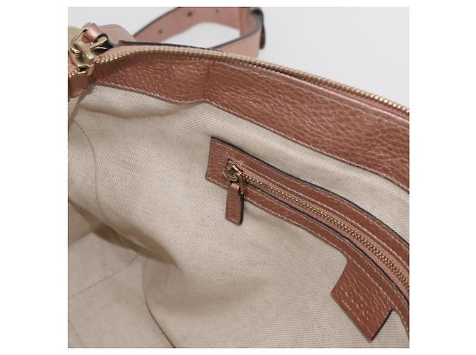 Borsa Tote in pelle GUCCI 2 in 1 Rosa Oro 282300 Auth ka3524 D'oro - vista 22