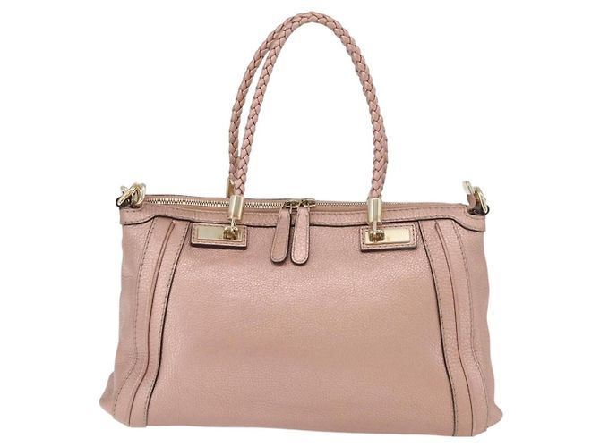 Borsa Tote in pelle GUCCI 2 in 1 Rosa Oro 282300 Auth ka3524 D'oro - vista 3